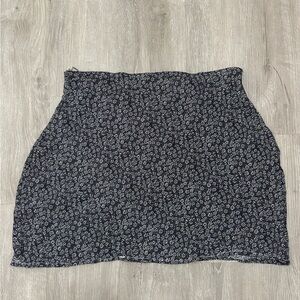Floral Black Skirt